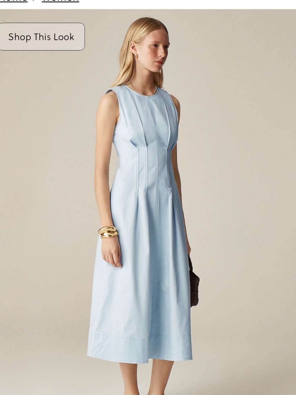 J.Crew Pintuck Midi Dress Sleeveless in Edgewater Size 2 - Picture 4 of 8